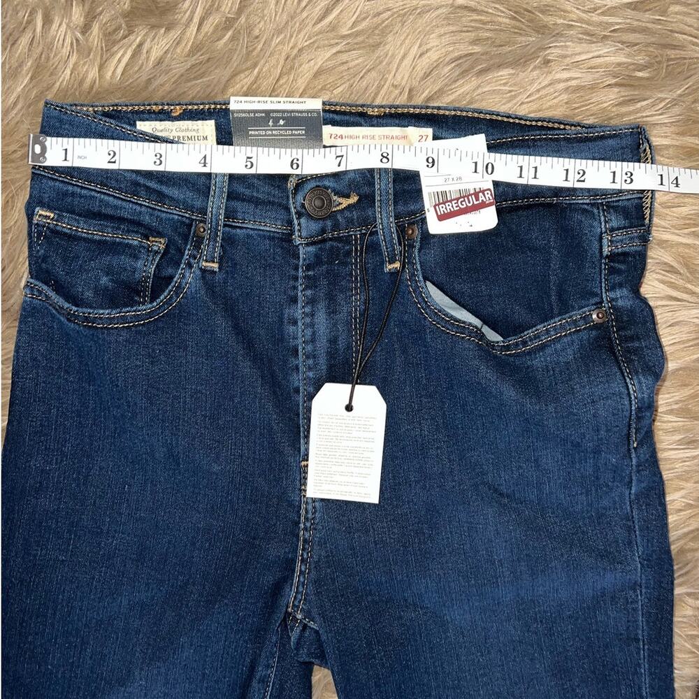 New Levi's womens 724 High Rise Slim Straight Denim Jeans Size 27 X 28 - Picture 4 of 10